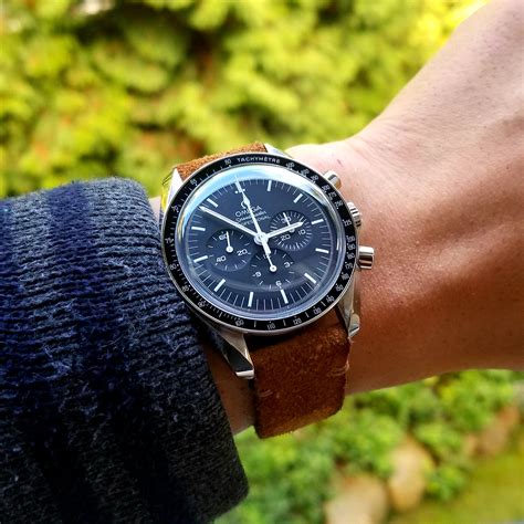 omega speedmaster perpetual calendar leather band|Omega Speedmaster leather strap review.